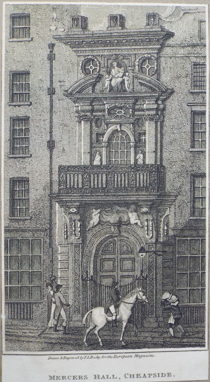 Print - Mercers Hall, Cheapside. - Baily