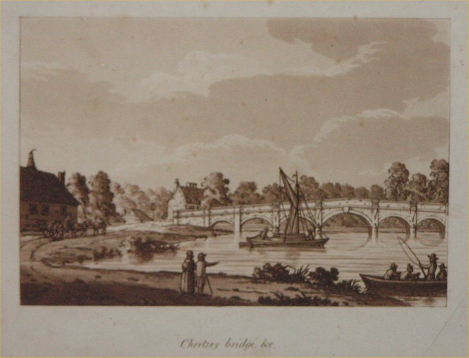 Aquatint - Chertsey bridge, &c. - Ireland
