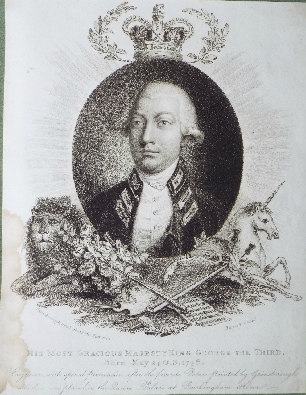 Stipple - His Most Gracious Majestry King George the Third. Born May 24 O.S. 1738. - 