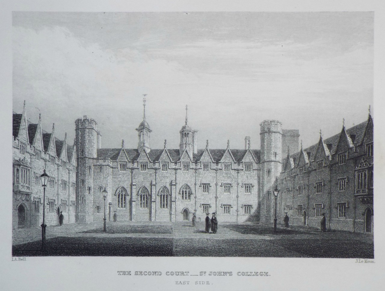 Print - The Second Court - St. John's College. East Side. - Le