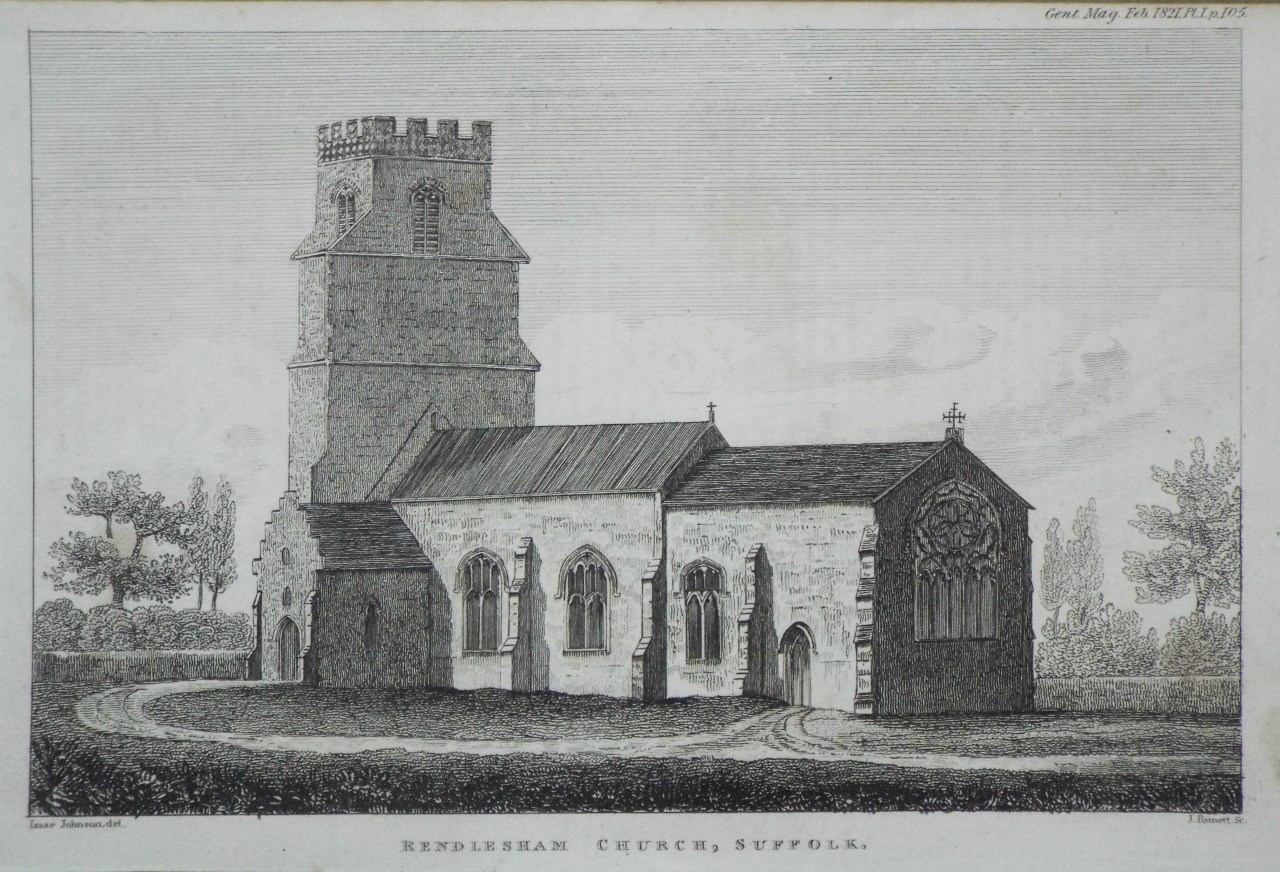 Print - Rendlesham Church, Suffolk. - Barnett