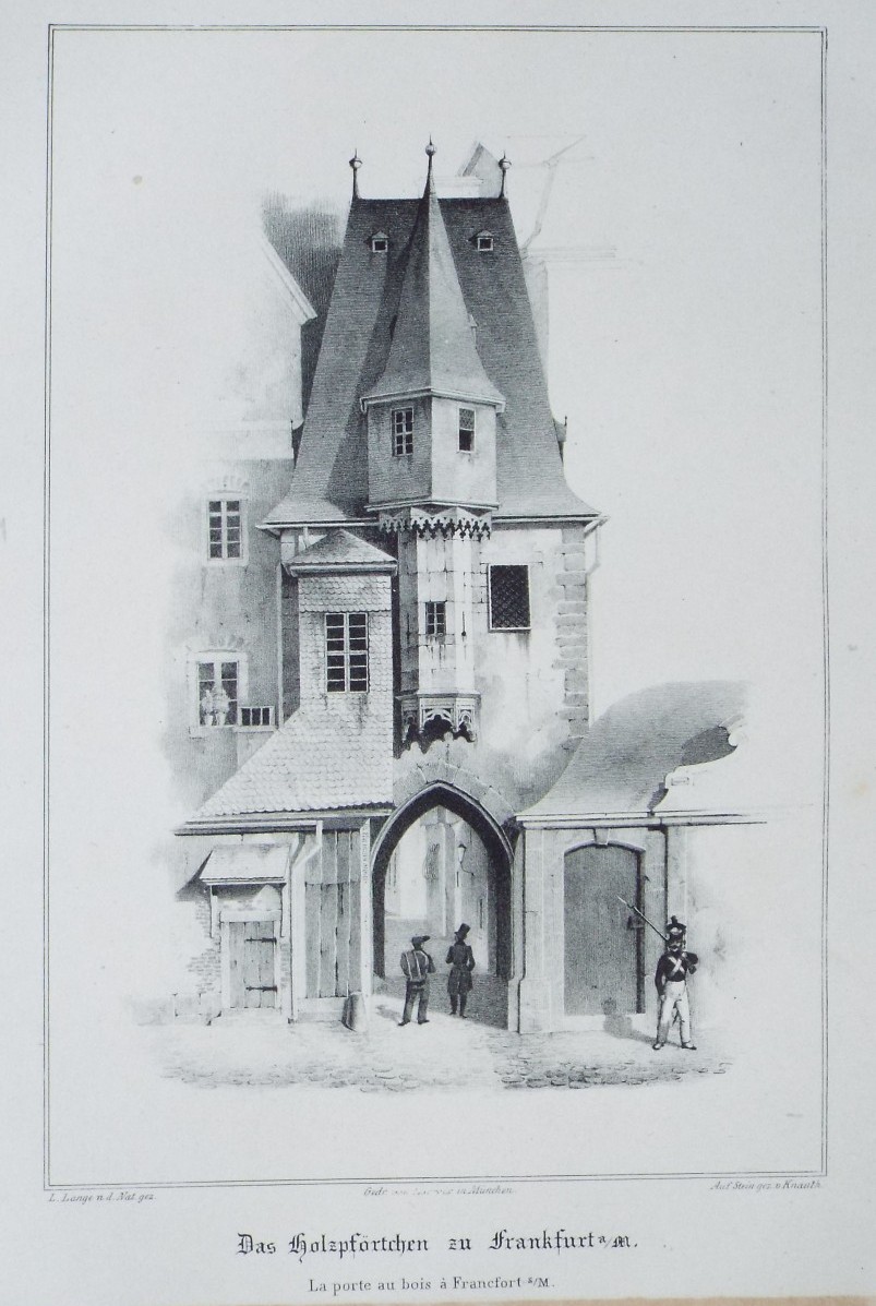 Lithograph - Das Holzpfortchen zu Frankfurt a/m.
La porte au bois a Francfort s/m. - 