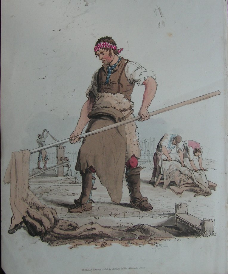 Aquatint - (Leather worker with pole)
