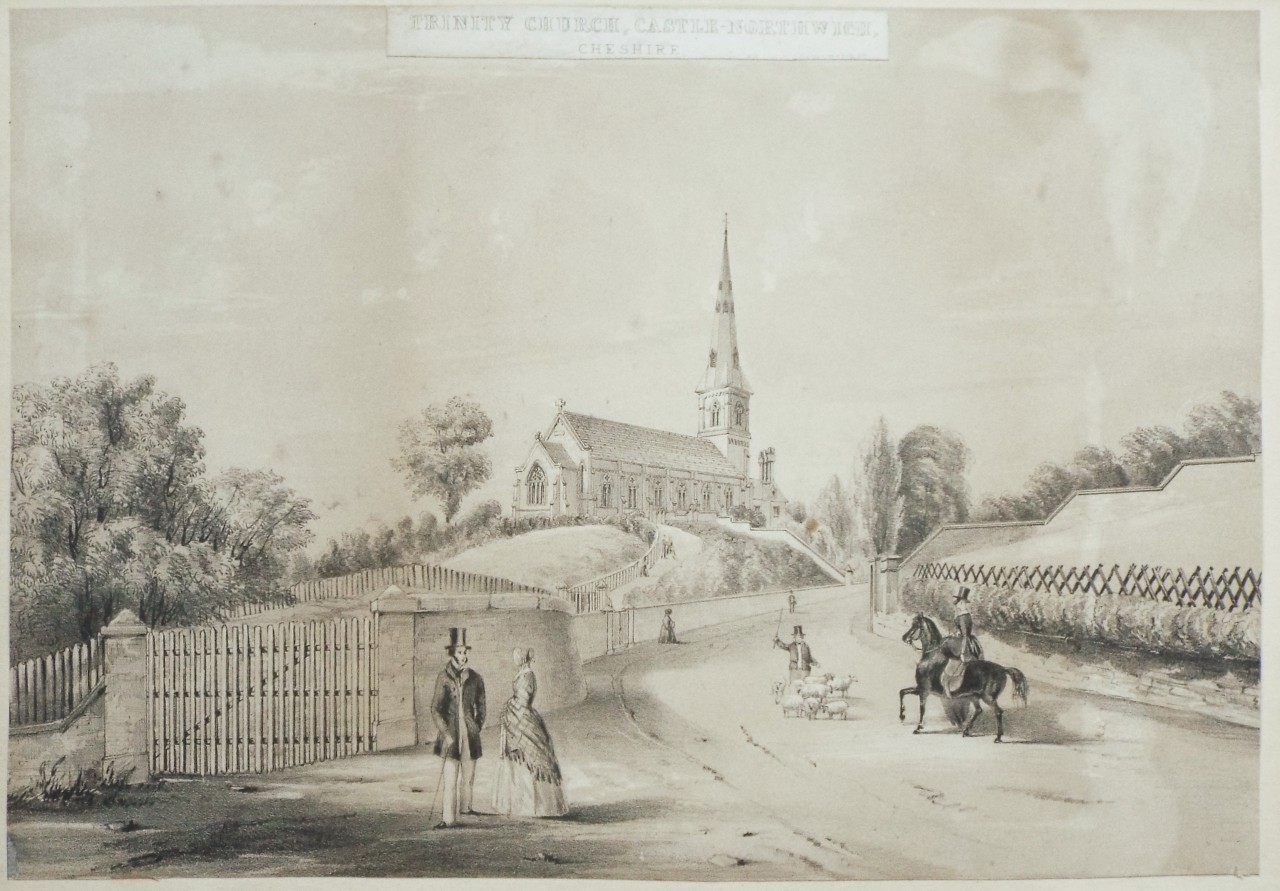 Lithograph - Trinity Church, Castle-Northwich, Cheshire.