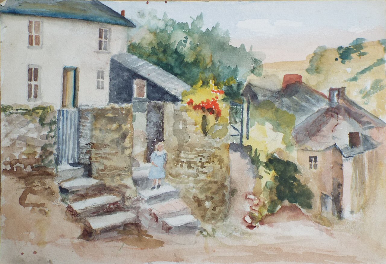 Watercolour - (Village street scene)