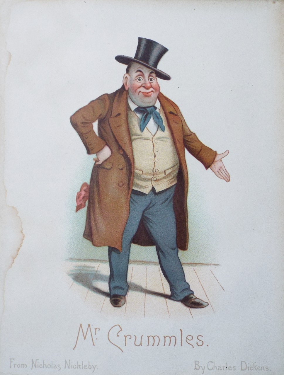 Chromo-lithograph - Mr. Crummles. From Nicholas Nickleby. By Charles Dickens.
