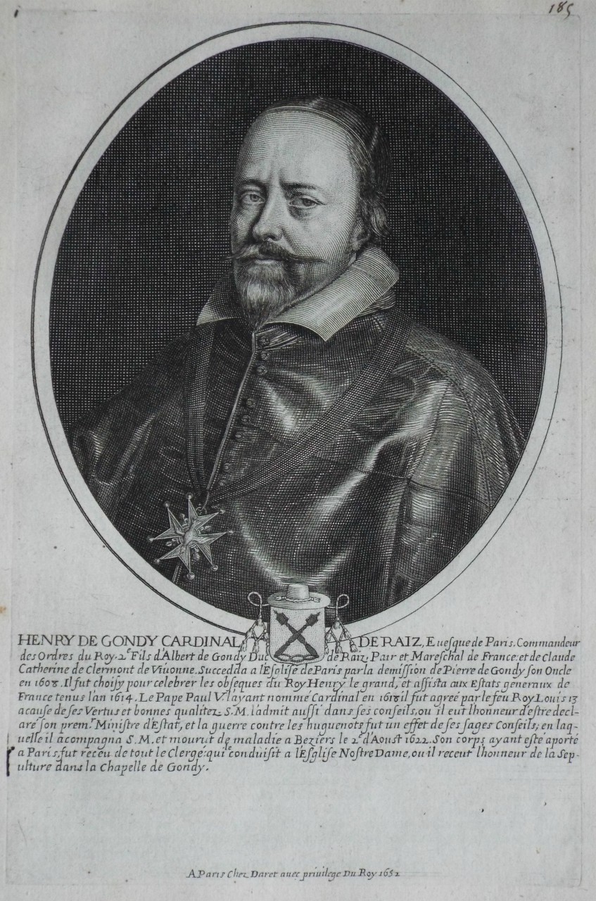 Print - Henry de Gondy Cardinal de Raiz