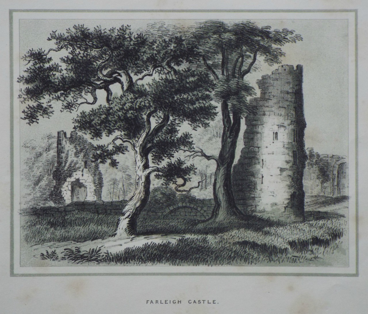 Lithograph - Farleigh Castle.