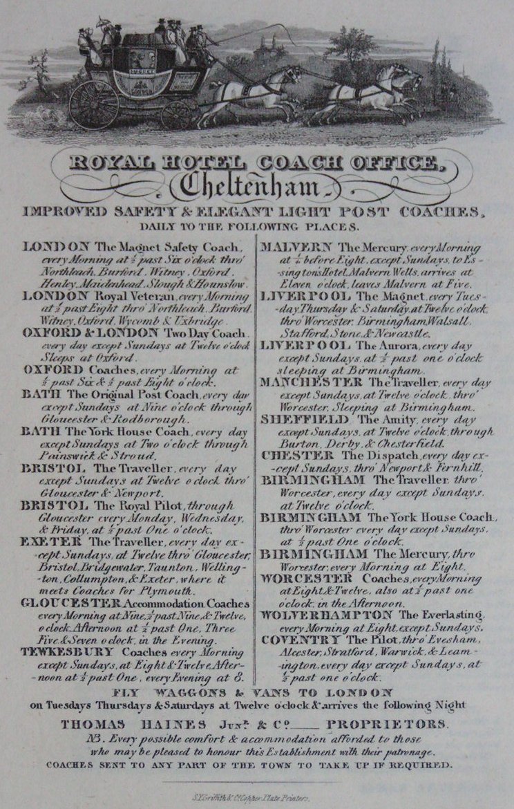 Print - Royal Hotel Coach Office, Cheltenham