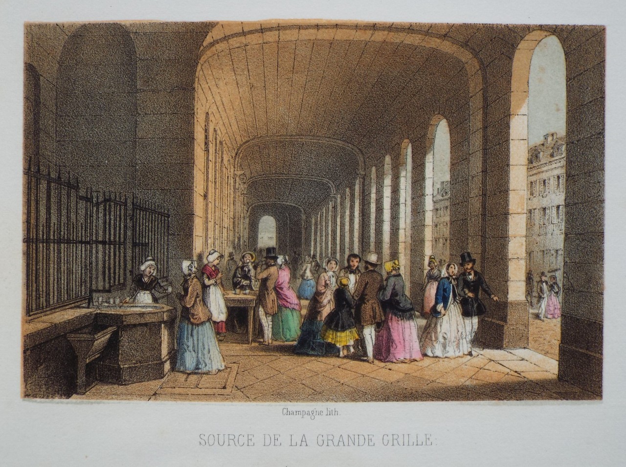 Lithograph - Source de la Grande Grille. - 