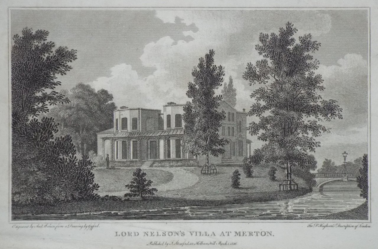 Print - Lord Nelson's Villa at Merton.  - Warren