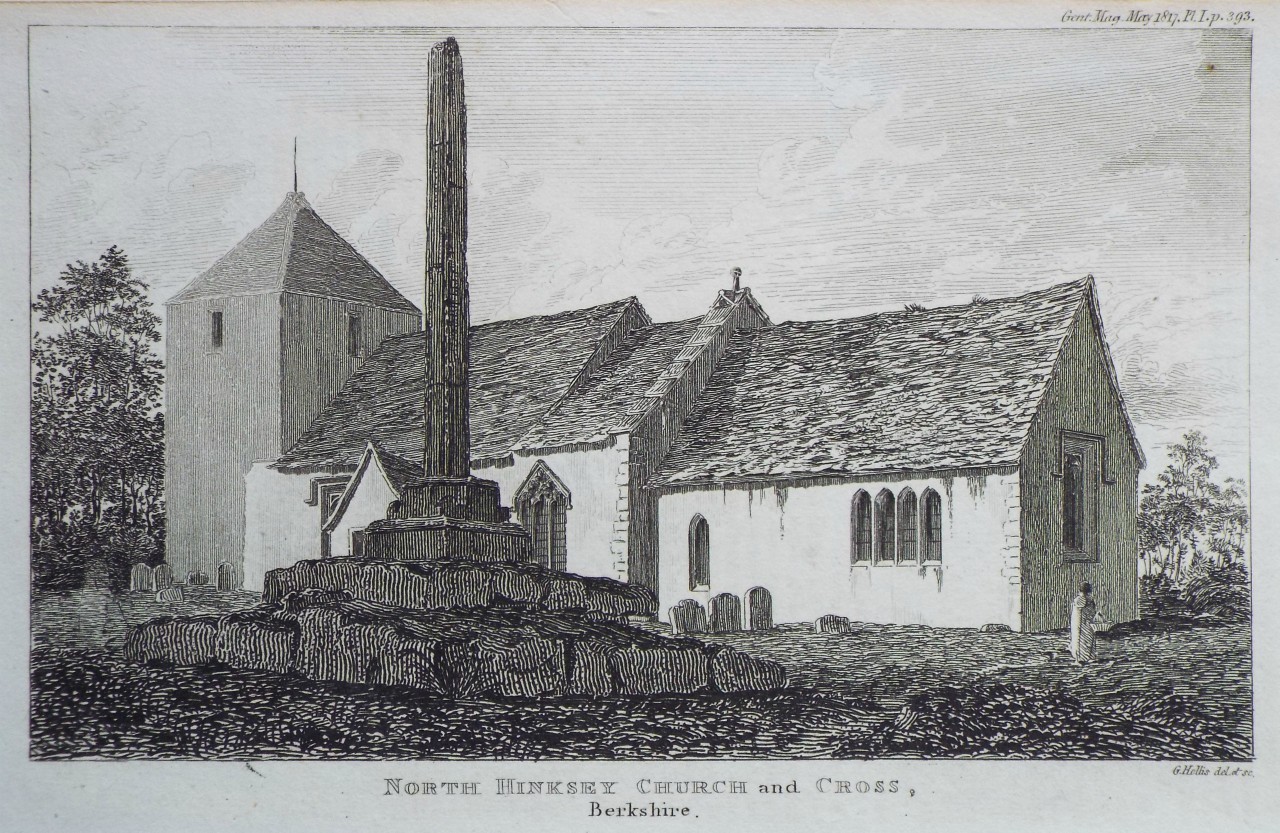 Print - North Hinksey Church and Cross, Berkshire. - Hollis