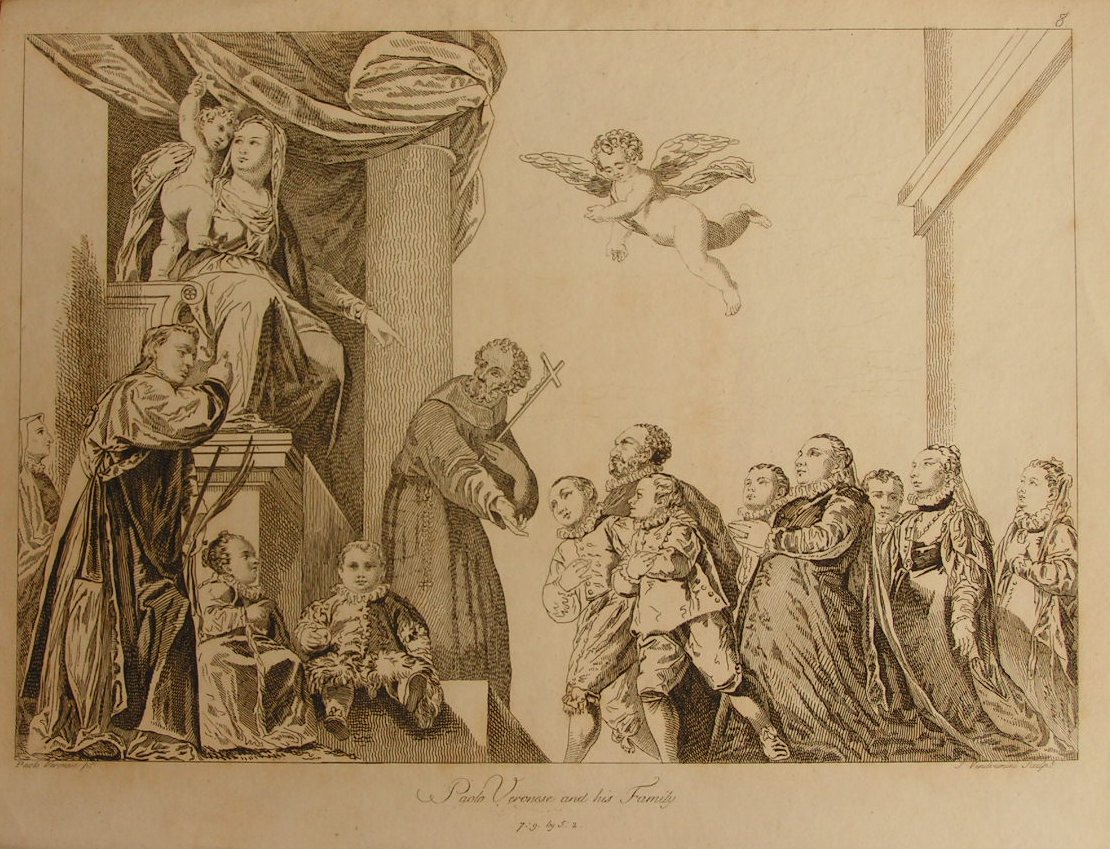 Etching - Paolo Veronese and his Family 7: 9 by 5 : 2 - Vendramini