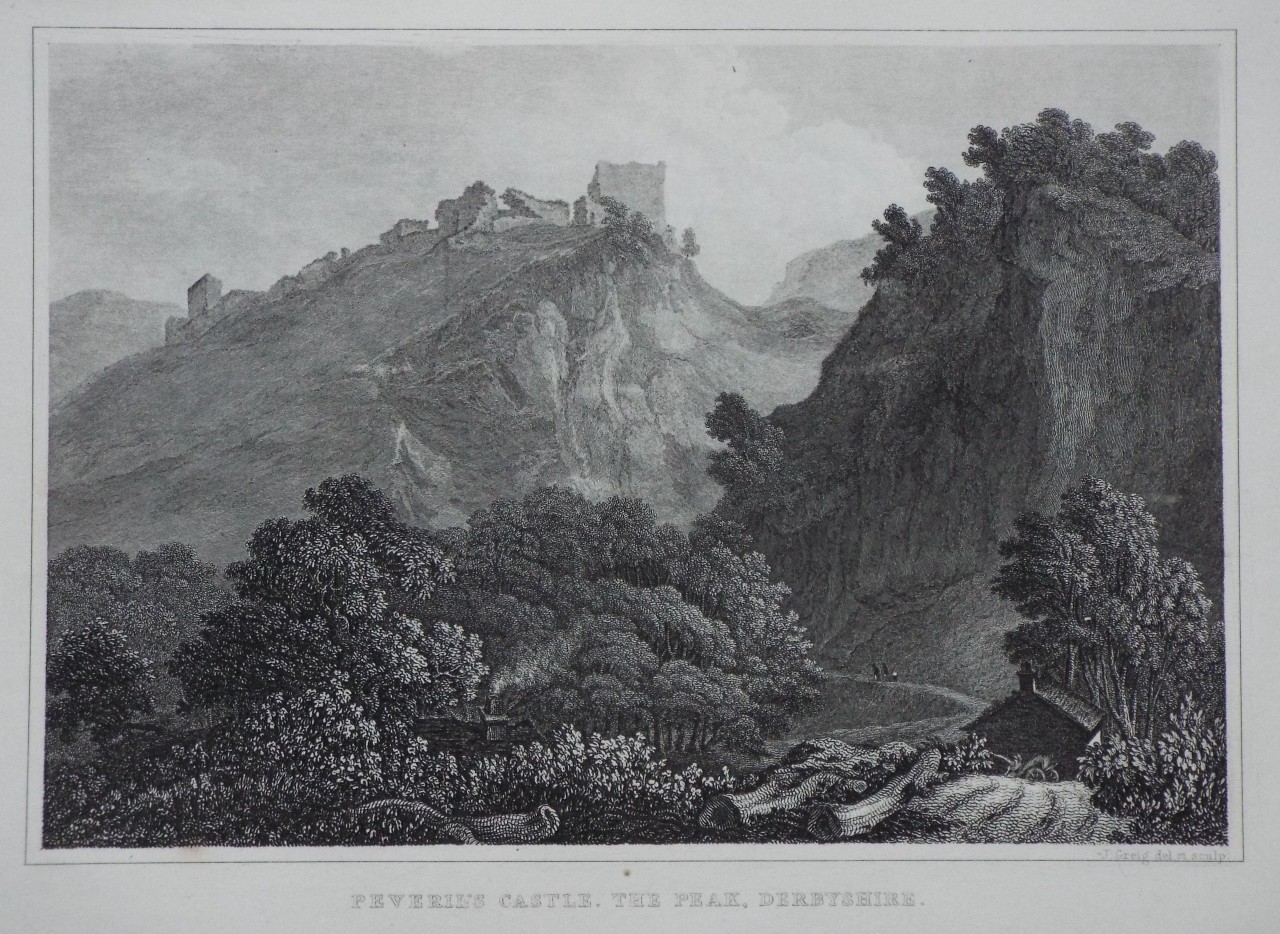 Print - Peveril's Castle. The Peak, Derbyshire.