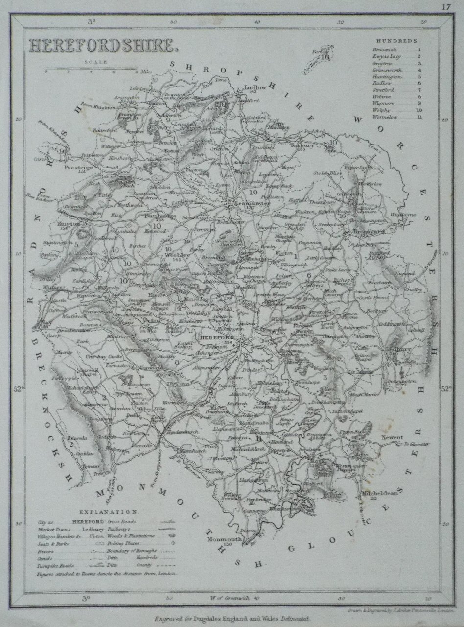 Map of Herefordshire - Archer