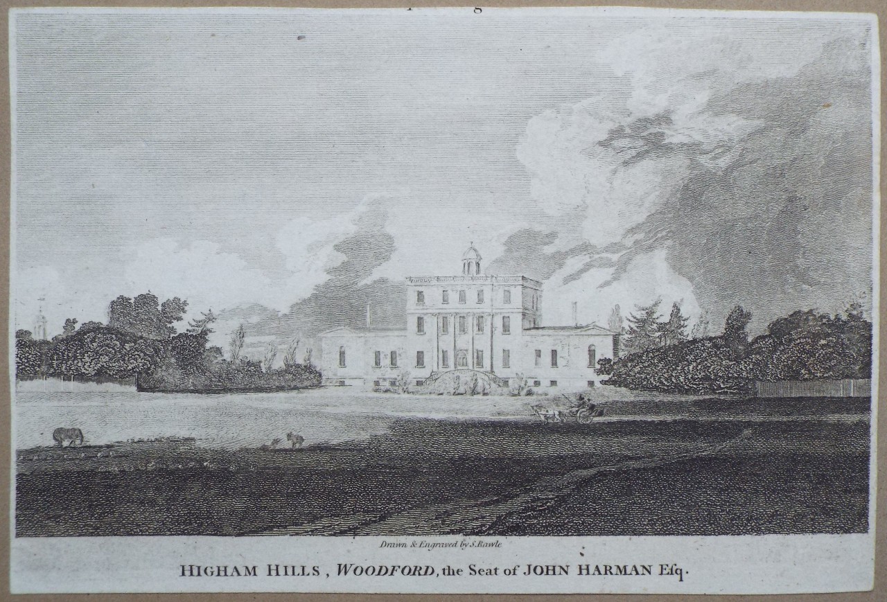 Print - Higham Hills, Woodford, the Seat of John Harman Esq. - Rawle