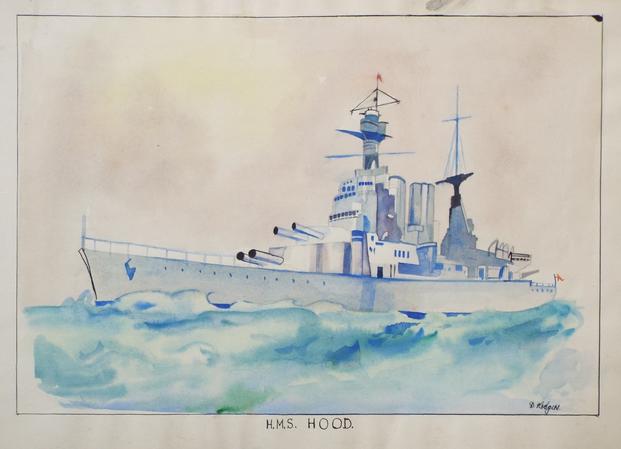 Watercolour - H. M. S. Hood.