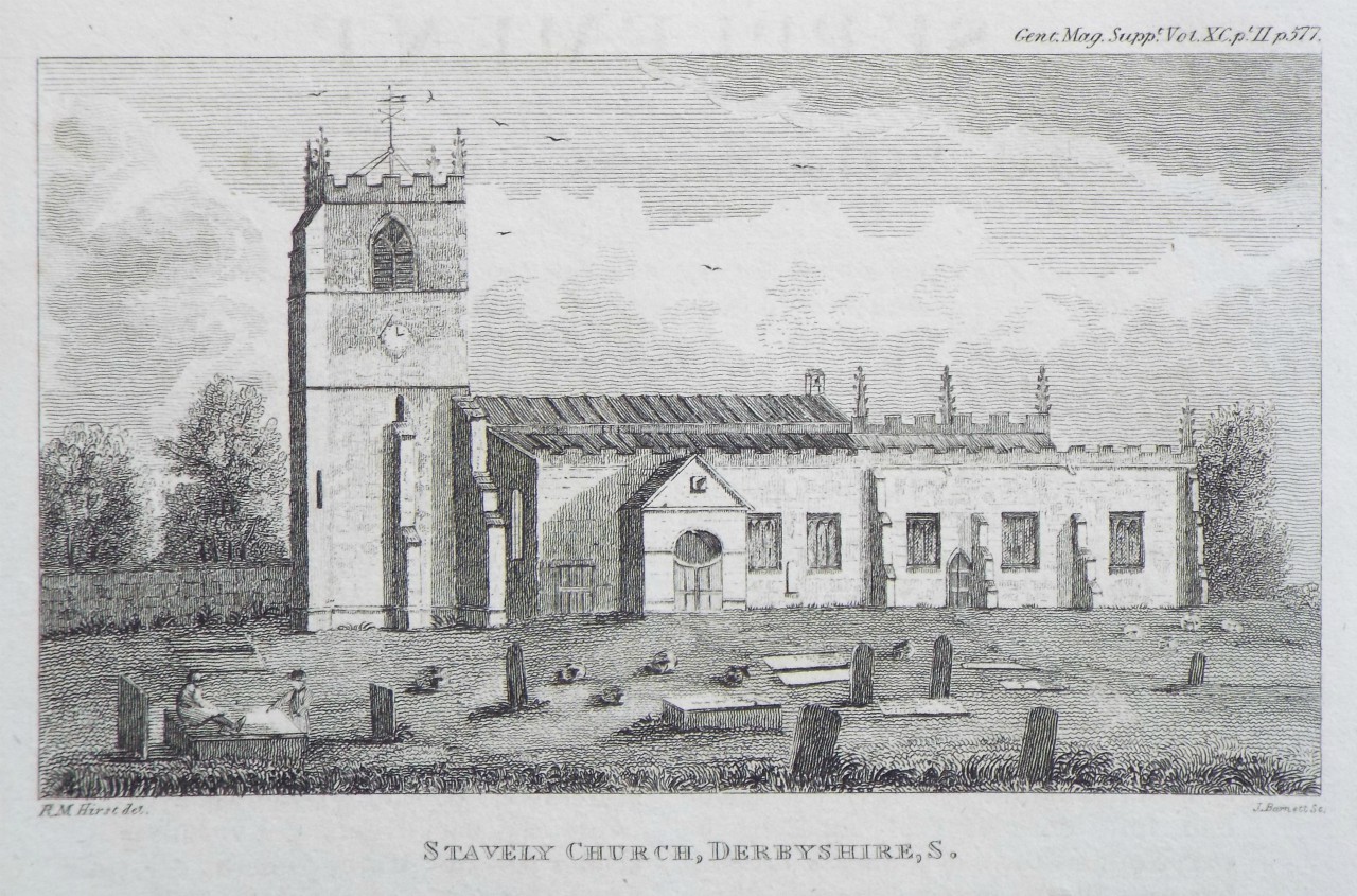 Print - Stavely Church, Derbyshire. - Barnett