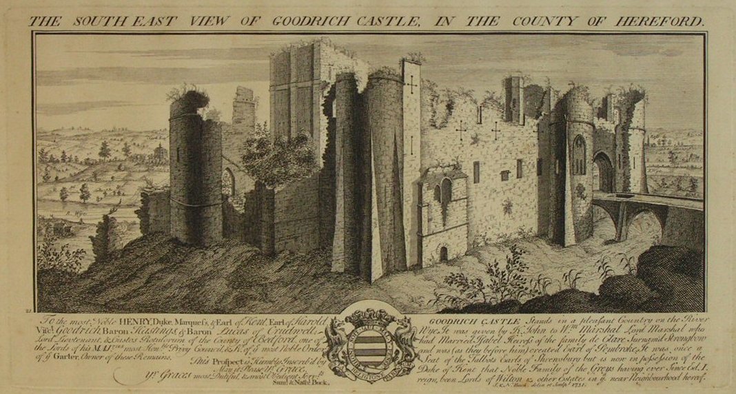 Print - The South East View of Goodrich Castle in the County of Hereford - Buck