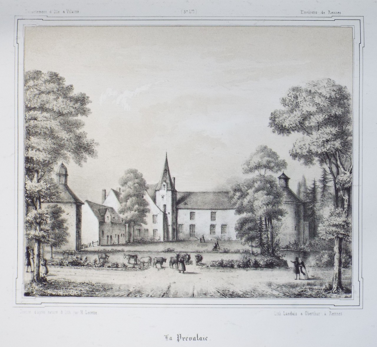 Lithograph - La Prevalaie. - Lorette