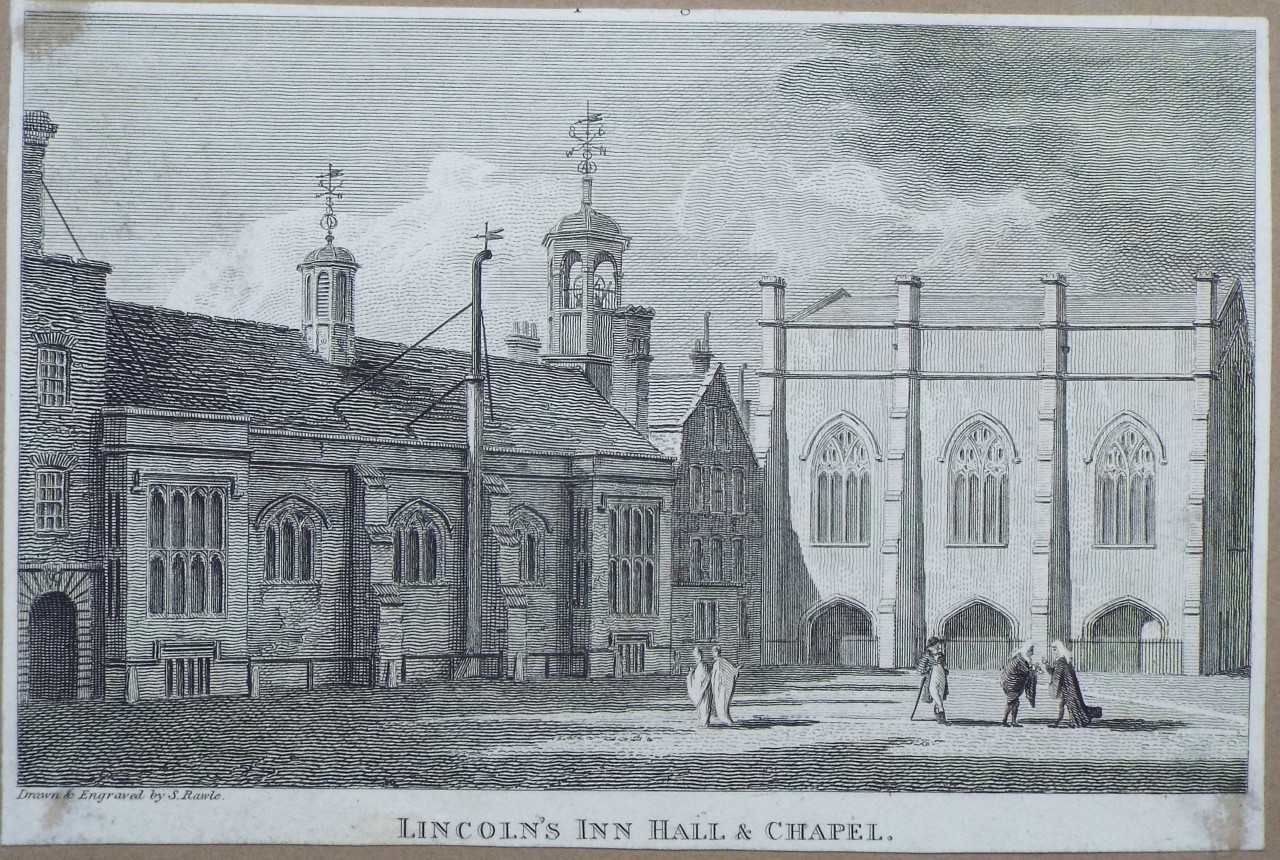 Print - Lincoln's Inn Hall & Chapel. - Rawle