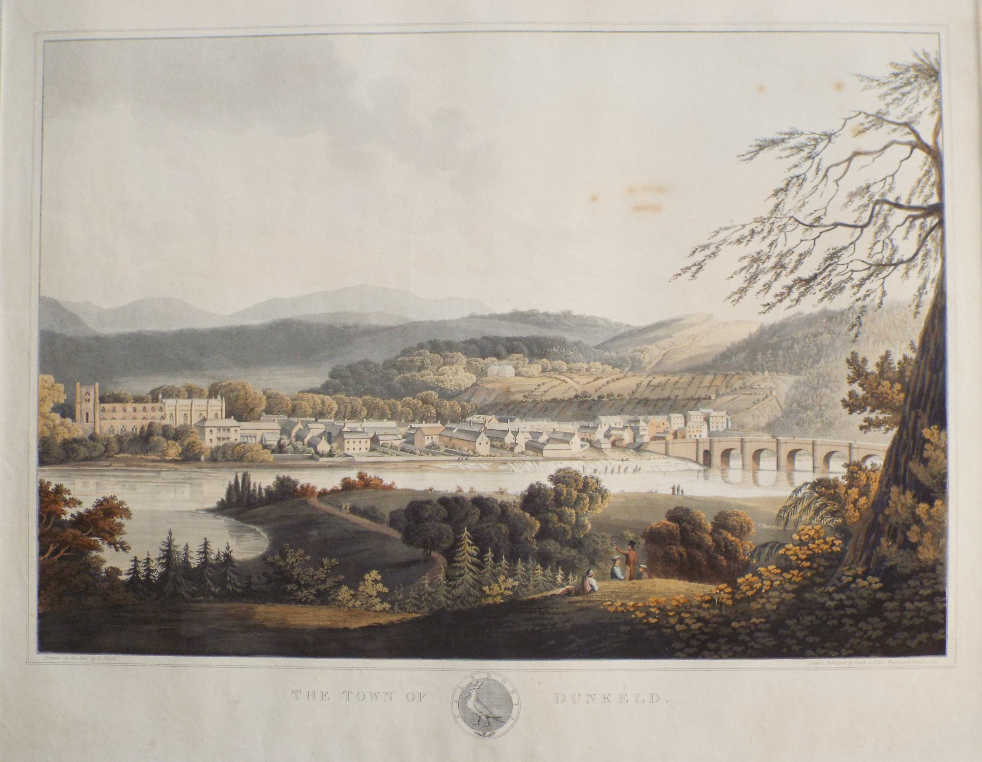 Aquatint - The Town of Dunkeld. - 