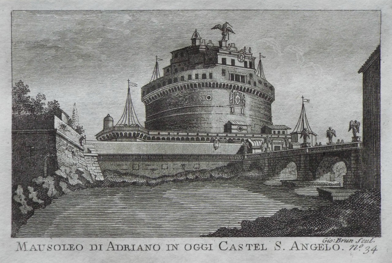 Print - Mausoleo di Adriano in oggi Castel S. Angelo - Brun