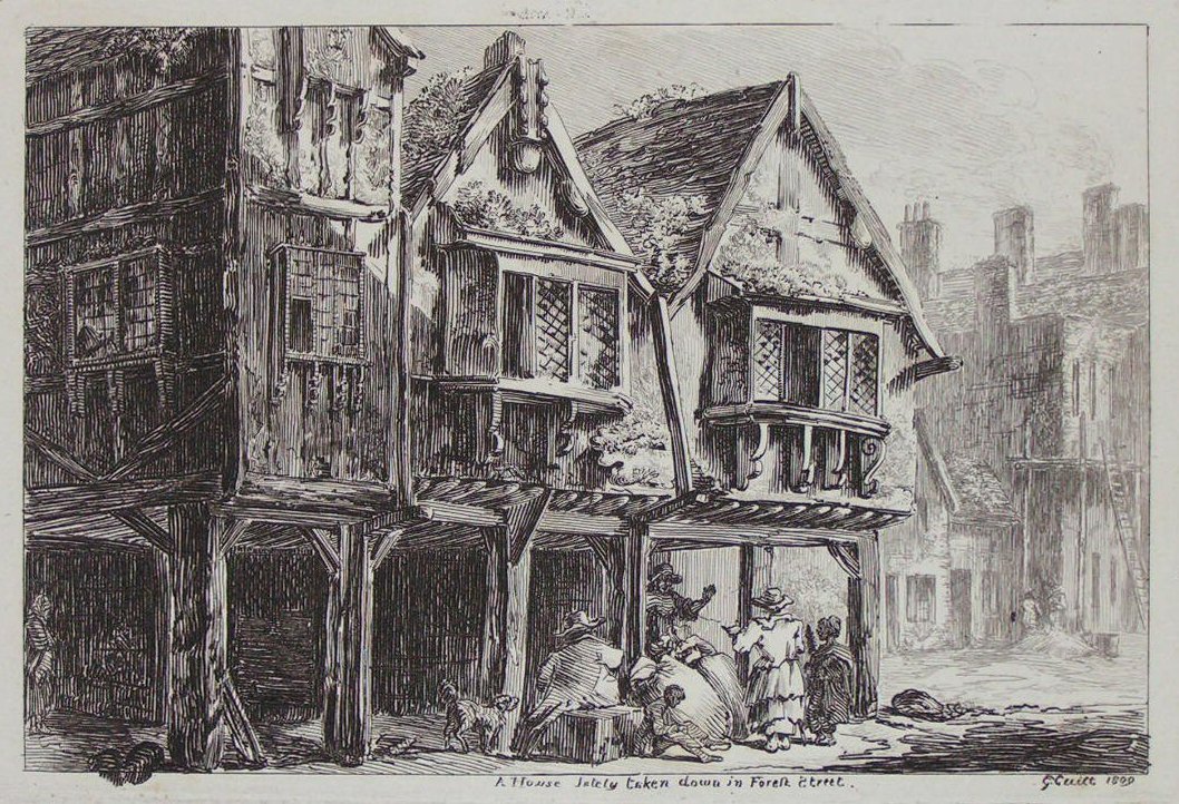 Etching - A House Lately taken down in Forest Street 1809 - Cuitt