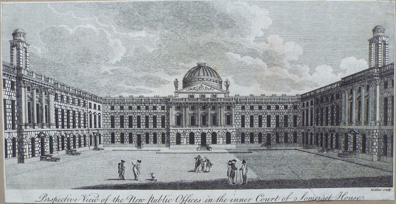 Print - Perspective View of the New Public Offices in the Inner Court of Somerset House.