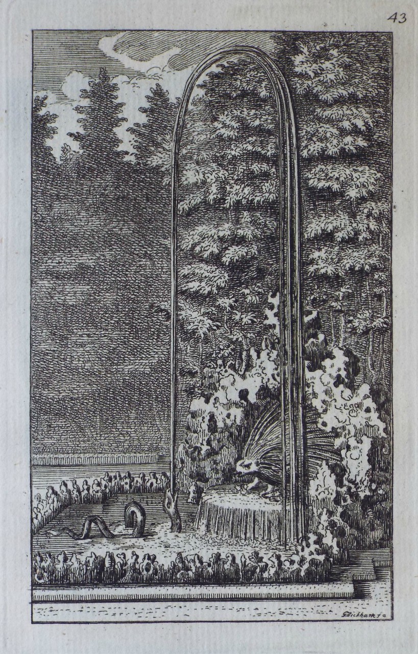 Print - The Snake and the Porcupine Fountain in the Labyrinth of Versailles - Bickham