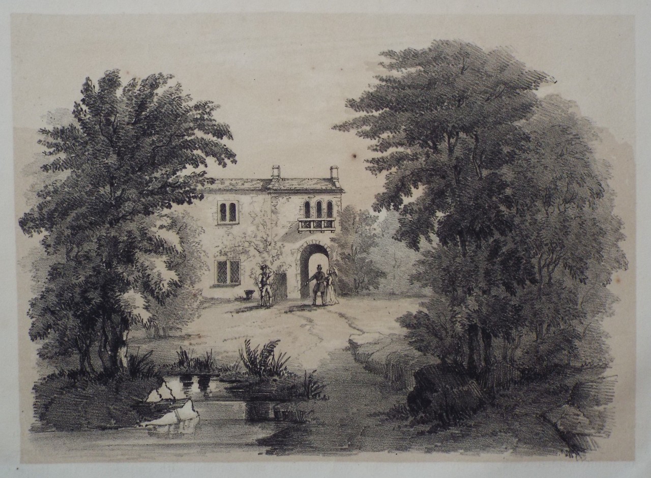 Lithograph - Italian Cottage in Garden. - Groom