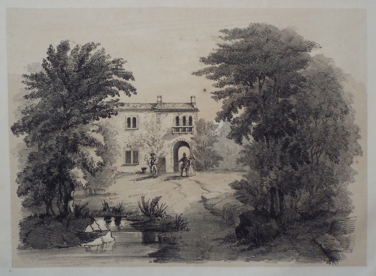 Lithograph - Italian Cottage in Garden. - Groom