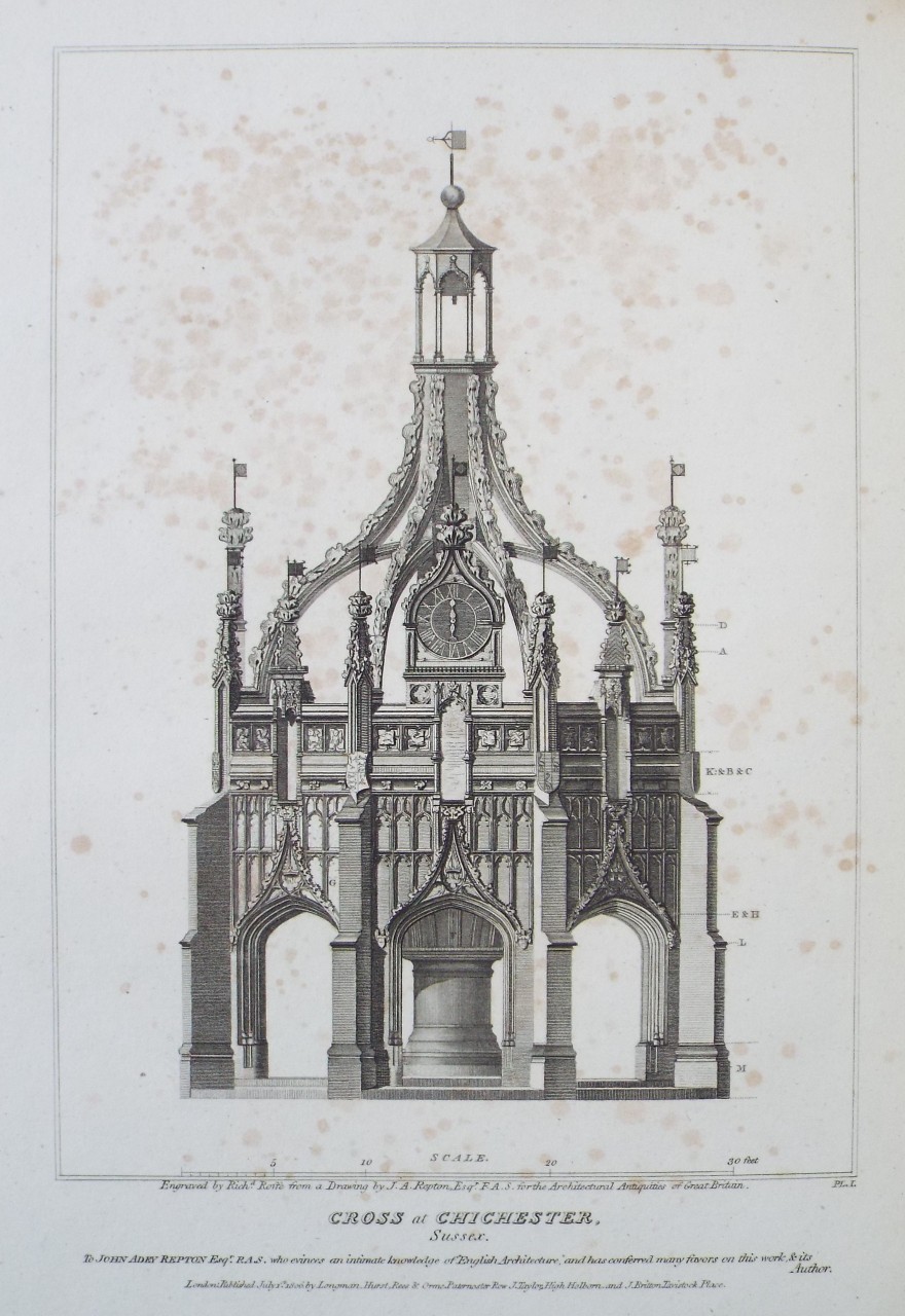Print - Cross at Chichester, Sussex. - Roffe
