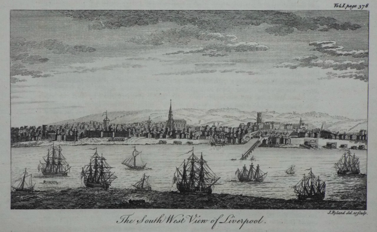 Print - The South West View of Liverpool. - Ryland