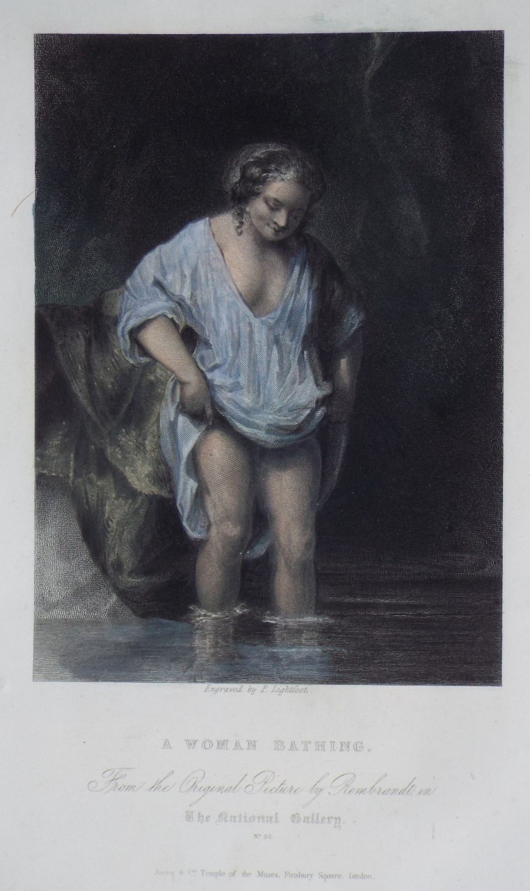 Print - Woman Bathing. From the Original Picture by Rembrandt, in the National Gallery. - Lightfoot