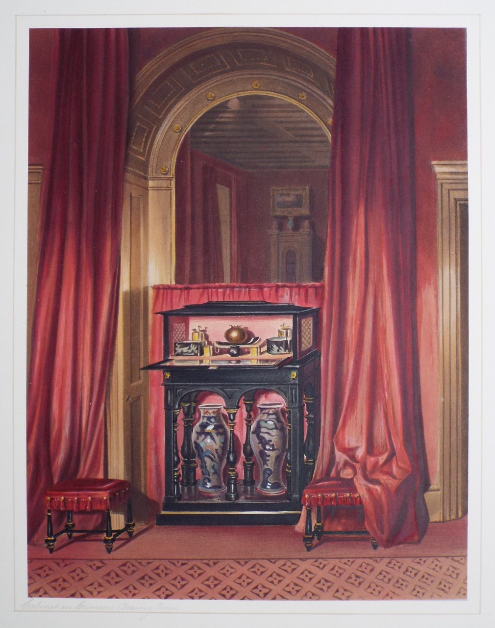 Chromo-lithograph - Black Cabinet in Crimson Drawing Room. - Richardson