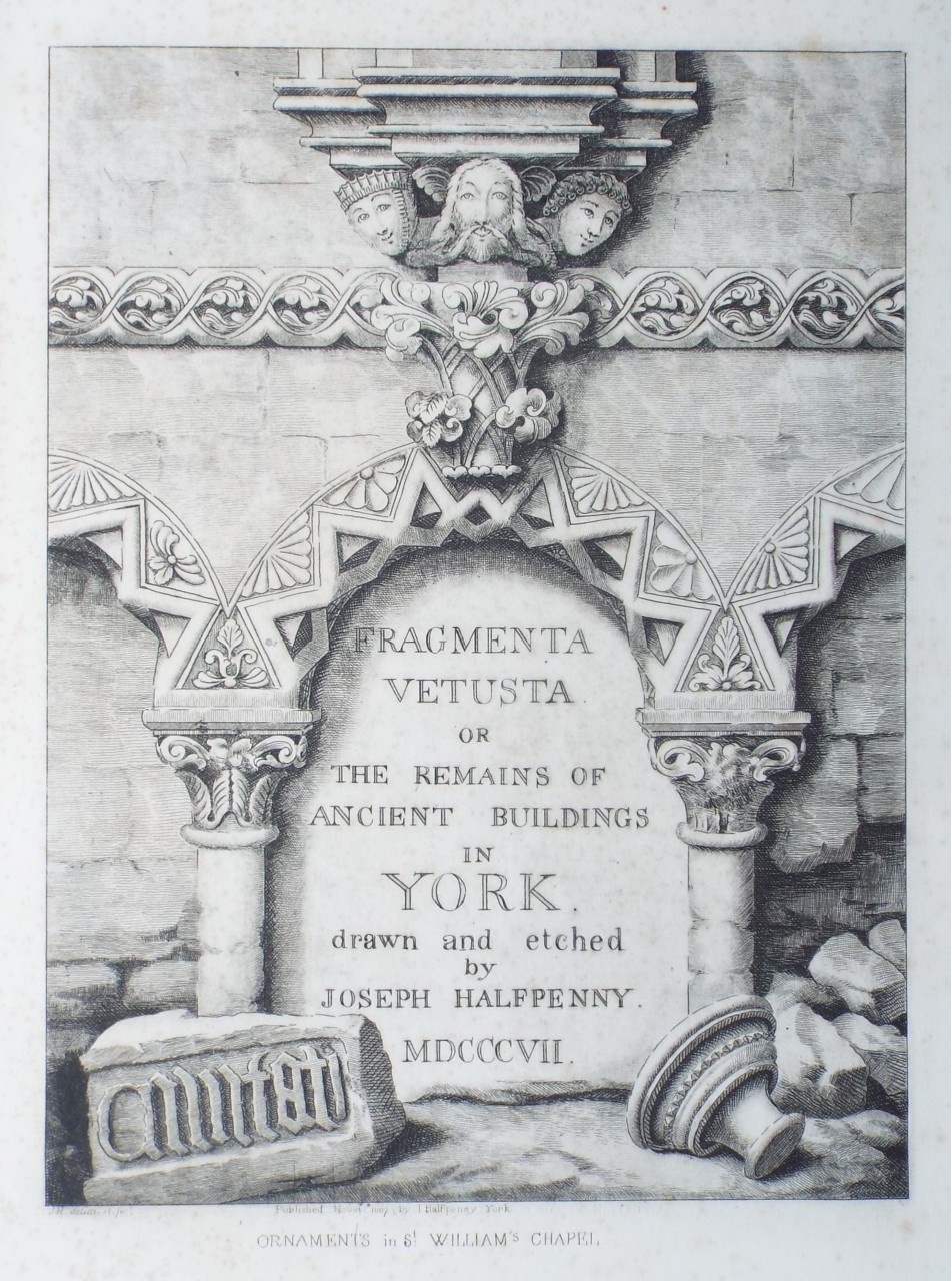 Etching - Ornaments in St. William's Chapel. - Halfpenny