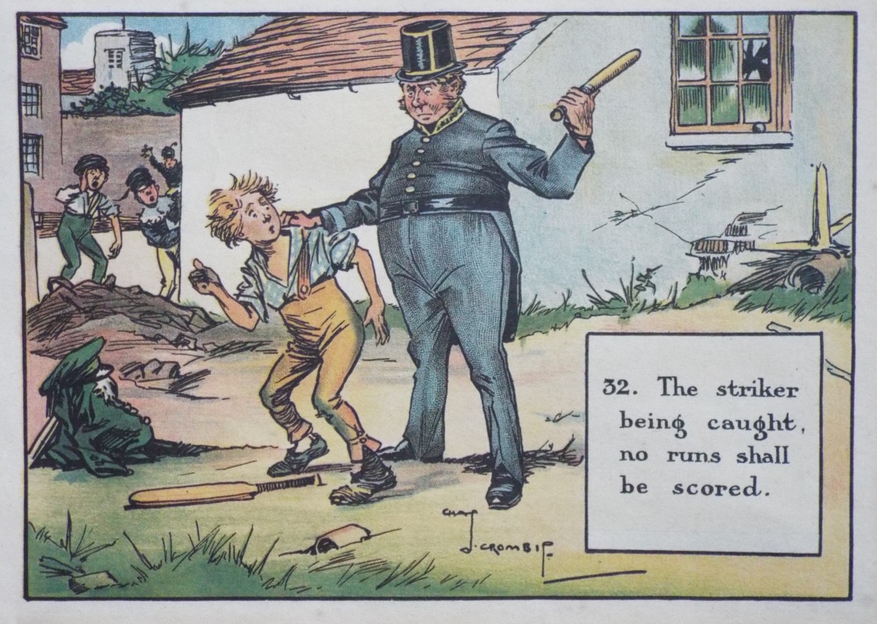 Photolithograph - 32. The Striker being caught, no runs shall be scored.