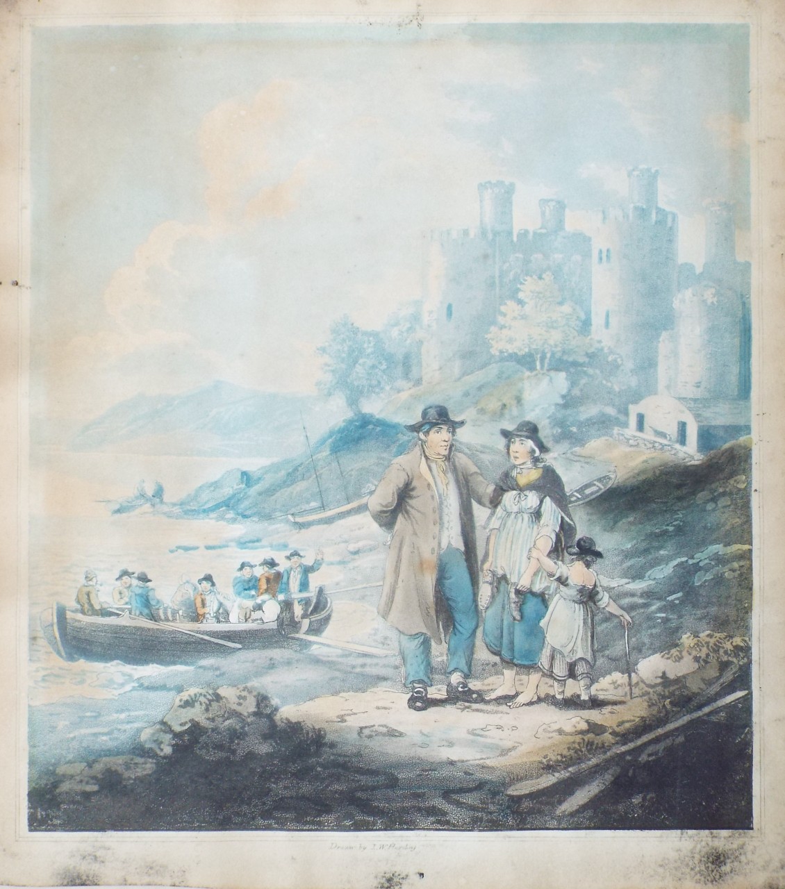 Aquatint - Ferry at Conway - Harding