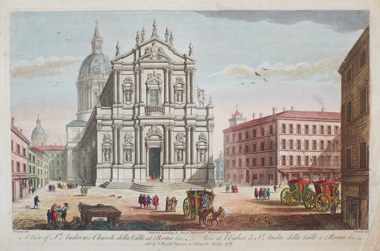 Print - A View of St. Andrew's Church della Valle at Rome &c. - Bowles
