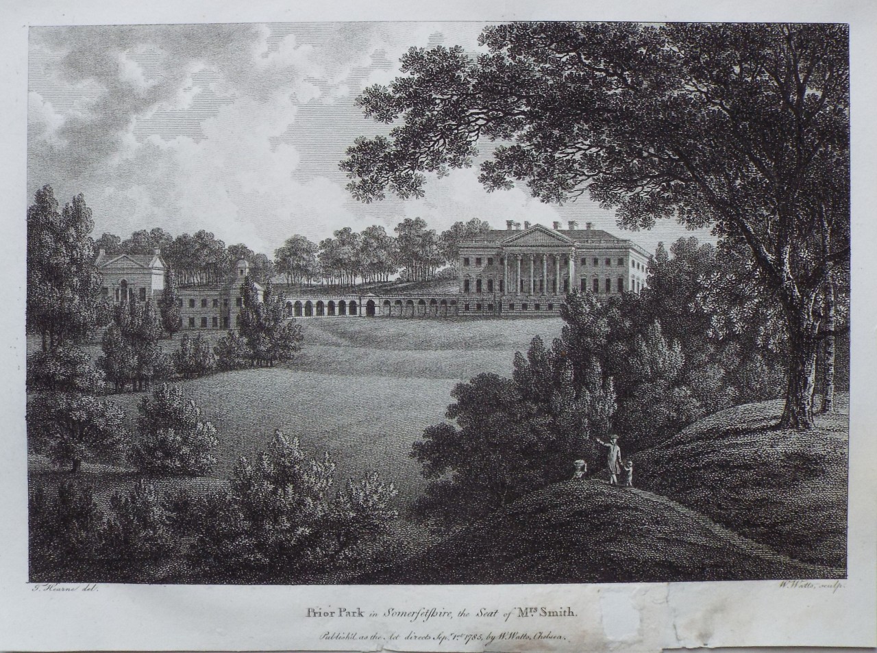 Print - Prior Park in Somersetshire, the Seat of Mrs. Smith. - Watts