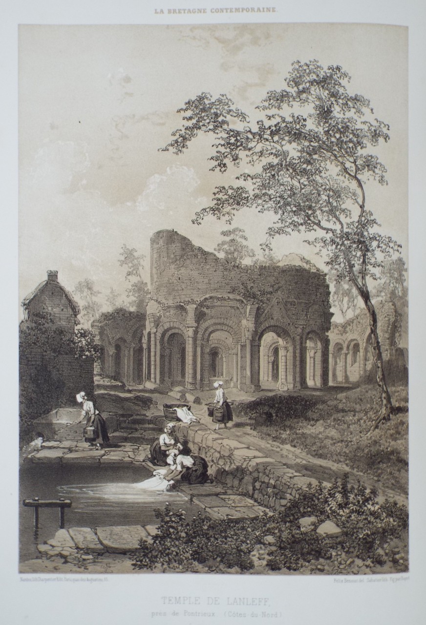 Lithograph - Temple de Lanleff, pres de Pontrieux. (Cotes-du-Nord) - 