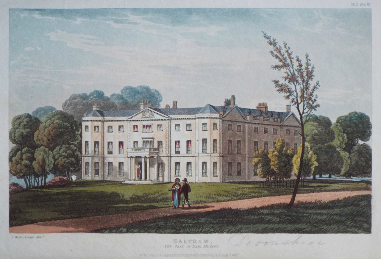 Aquatint - Saltram, the Seat of Earl Morley.