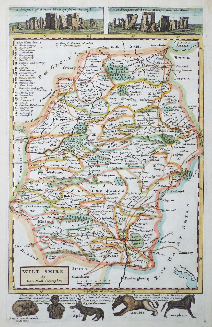 Map of Wiltshire - Moll