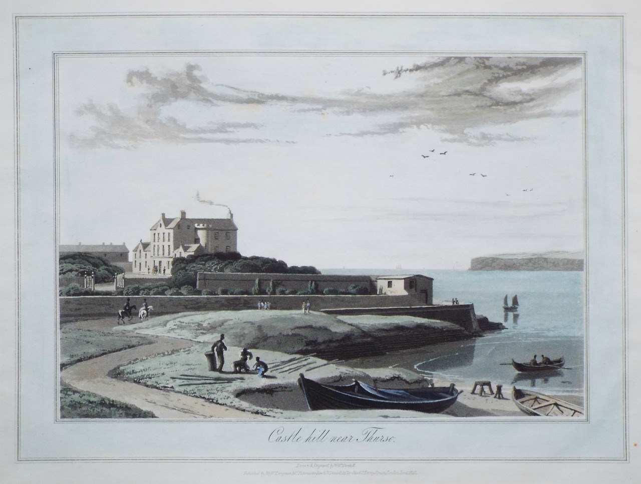 Aquatint - Castle Hill near Thurso. - Daniell