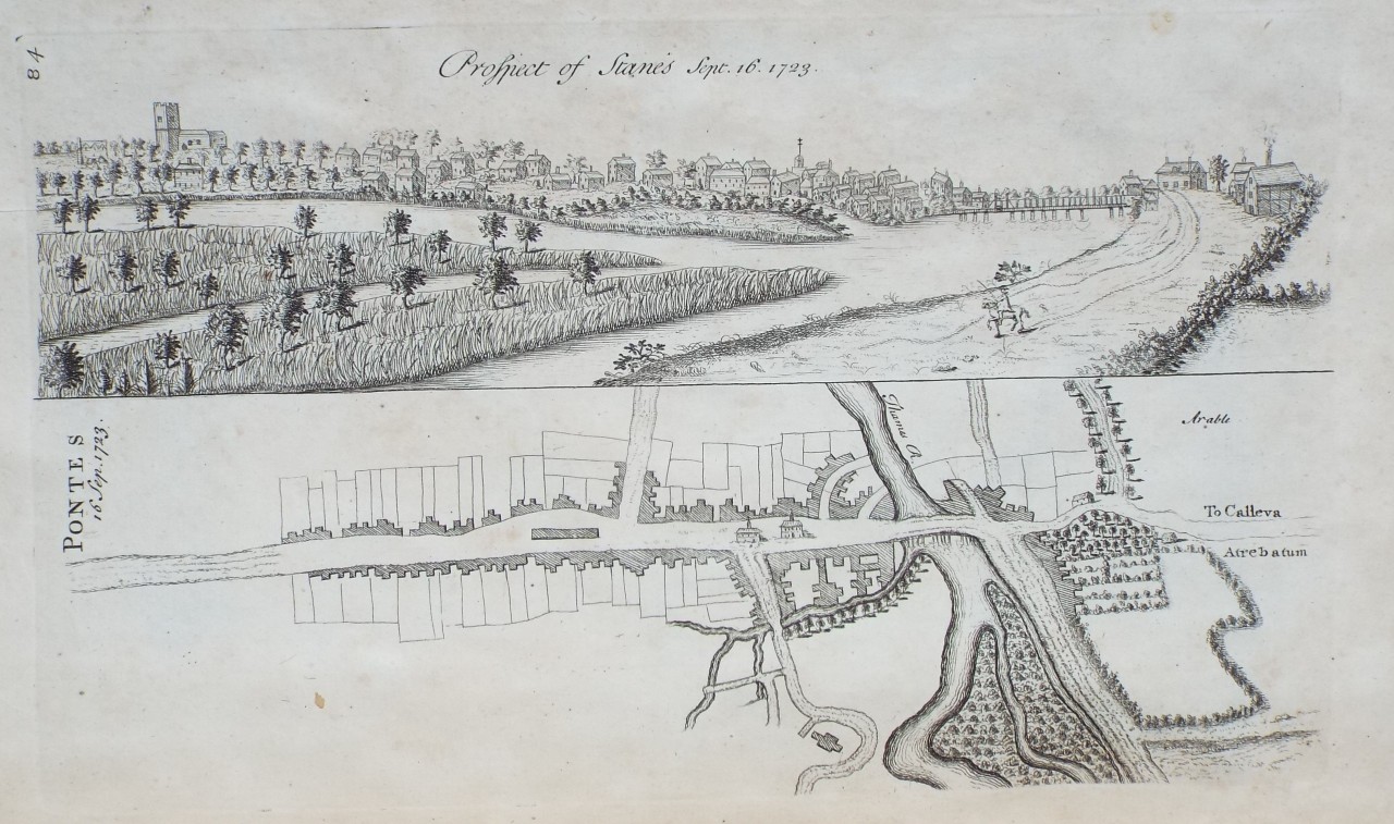Print - Prospect of Stanes Sept. 16. 1723. Pontes.