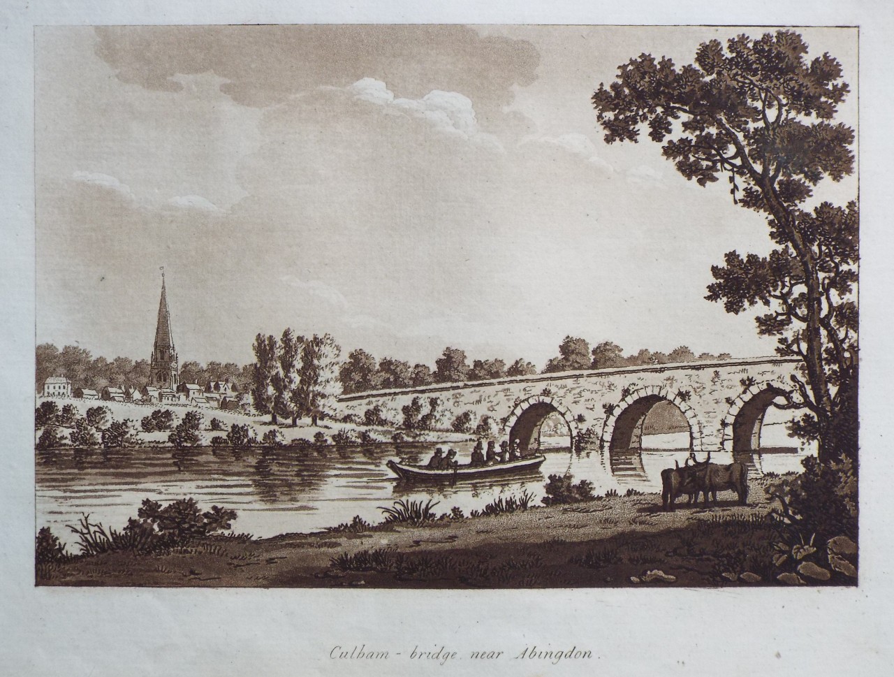 Aquatint - Culham - bridge, near Abingdon. - Ireland