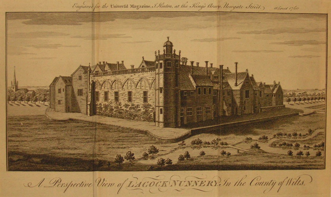 Print - A Perspective View of Lacock Nunnery in the County of Wilts
