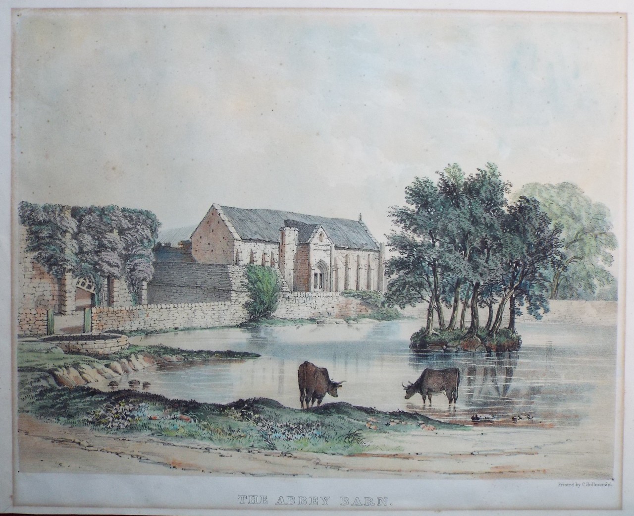 Lithograph - The Abbey Barn.