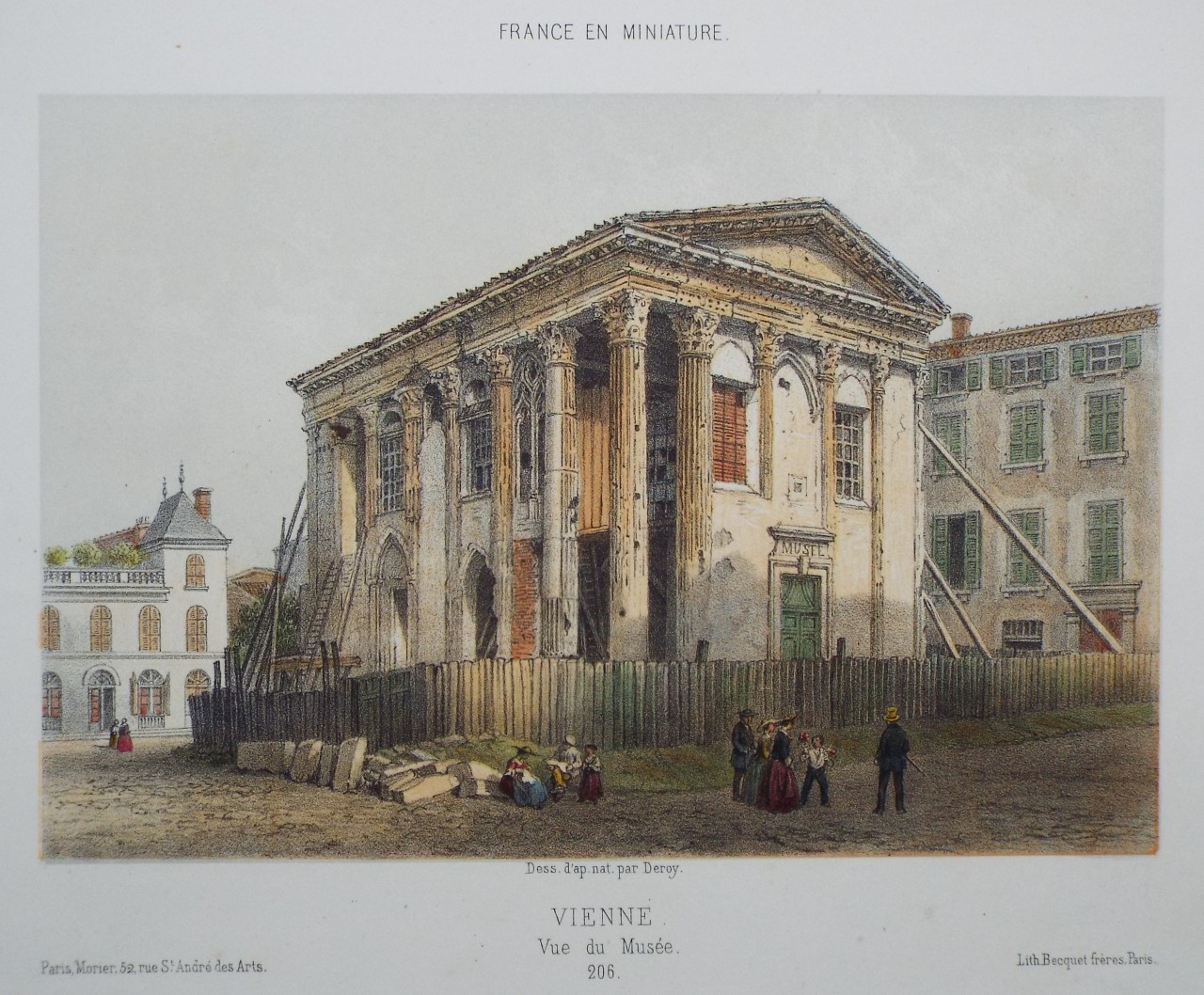 Lithograph - Vienne. Vue du Musee. - 